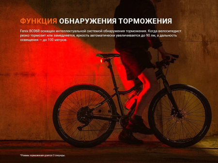 ВелоФара задняя Fenix BC06R 90 Lumen (Красный свет, 560mAh, Type-C)